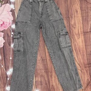 Women Garage Stylish Gray Cargo Pants Size 3